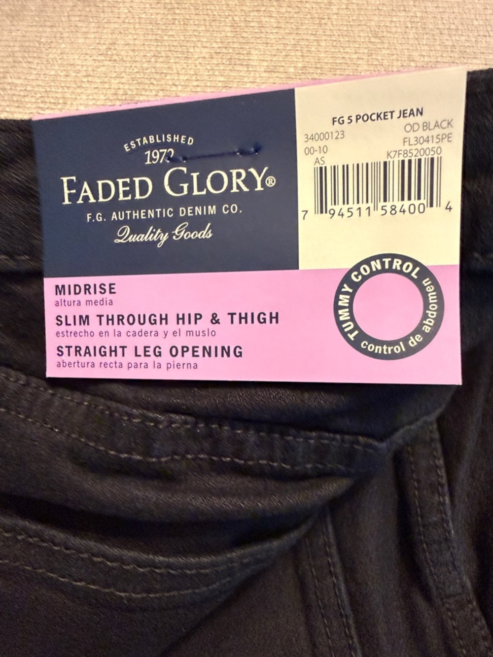 Vintage Faded Glory Women’s Black Skinny Jeans Size 8P NWT Discontinued - Picture 2 of 8
